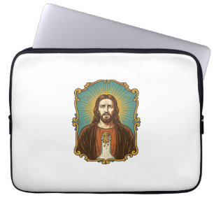 Jesus Broken Wine Cork Stuck Bottle Sommelier Part Laptop Sleeve