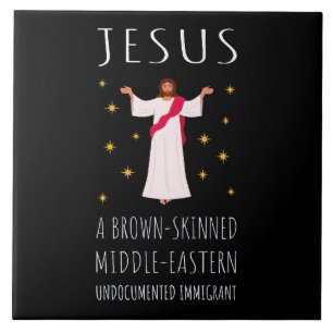 Jesus Brown-Skinned Undocumented Immigrant I Ceramic Tile