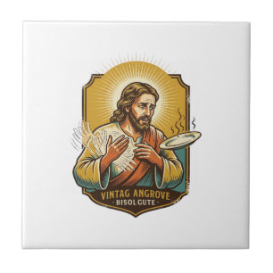 Jesus Burned Finger Taking Plate Out Microwave Kit Ceramic Tile