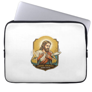 Jesus Burned Finger Taking Plate Out Microwave Kit Laptop Sleeve