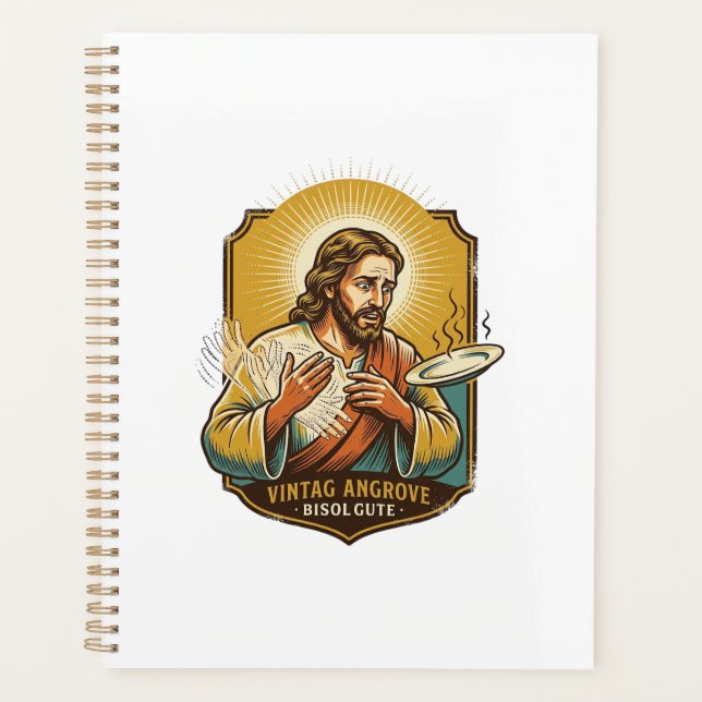 Jesus Burned Finger Taking Plate Out Microwave Kit Planner (Front)