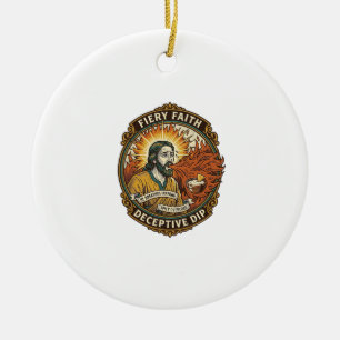 Jesus Burning Mouth Super Spicy Party Dip Humor_1 Ceramic Ornament