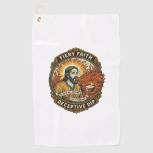 Jesus Burning Mouth Super Spicy Party Dip Humor_1 Golf Towel