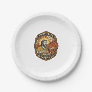 Jesus Burning Mouth Super Spicy Party Dip Humor_1 Paper Plate
