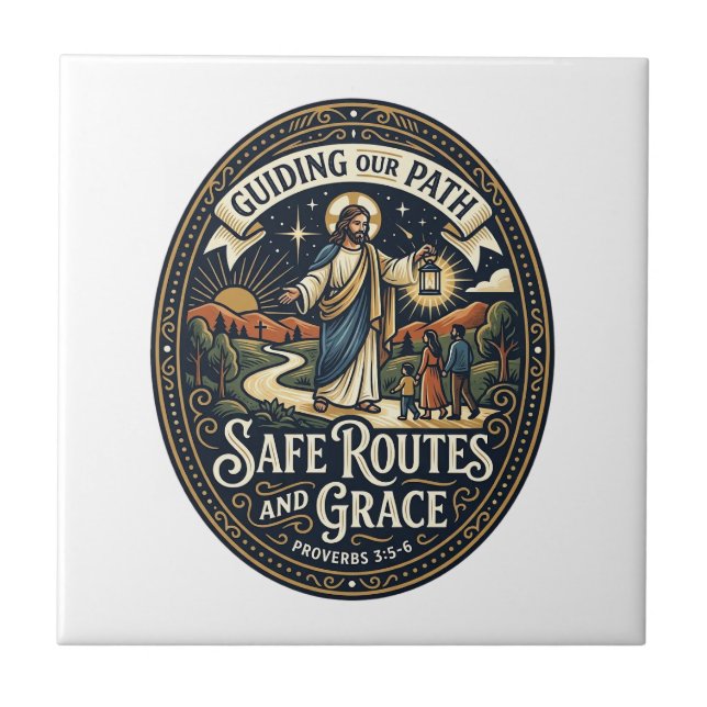 Jesus Bus Driver Transit Worker Shirt Faith Based  Ceramic Tile (Front)