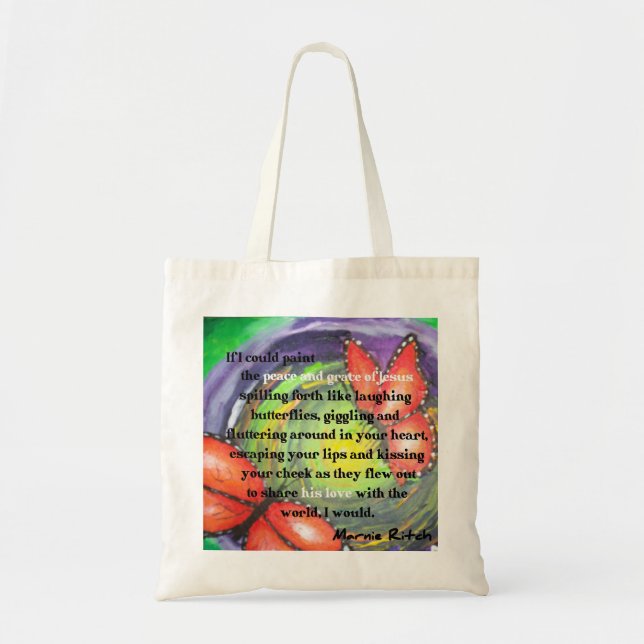 Jesus Butterflies Tote Bag (Front)