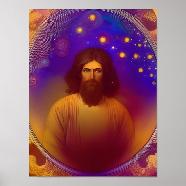 Jesus by Mucha AI Generated Art Poster (Front)