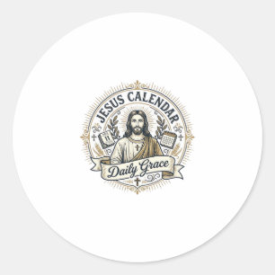Jesus Calendar Daily Grace Jesus Calendar Daily Gr Classic Round Sticker
