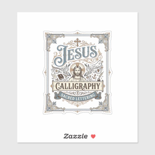 Jesus Calligraphy Sacred Lettering Jesus Calligrap (Sheet)