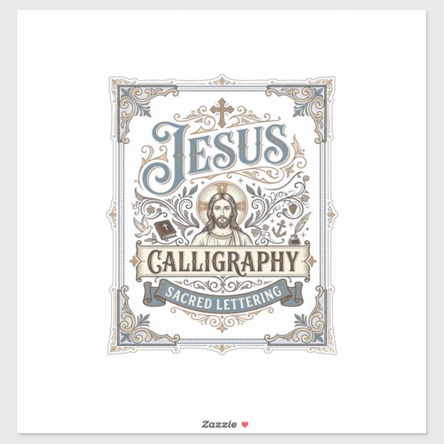 Jesus Calligraphy Sacred Lettering Jesus Calligrap (Sheet)