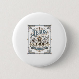 Jesus Calligraphy Sacred Lettering Jesus Calligrap 6 Cm Round Badge
