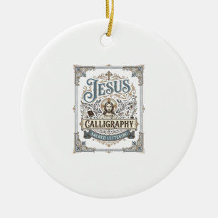 Jesus Calligraphy Sacred Lettering Jesus Calligrap Ceramic Ornament