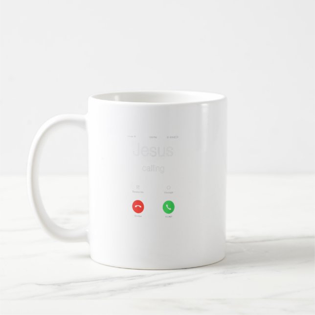 Jesus Calling Funny Jesus Phone Christian  Coffee Mug (Left)