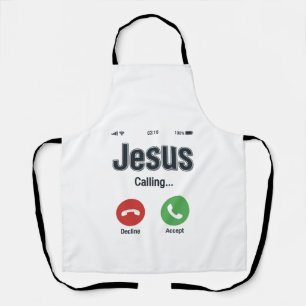 Jesus Calling Phone Screen Christian Shirt Design_ Apron