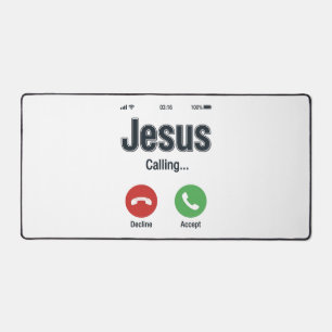 Jesus Calling Phone Screen Christian Shirt Design_ Desk Mat