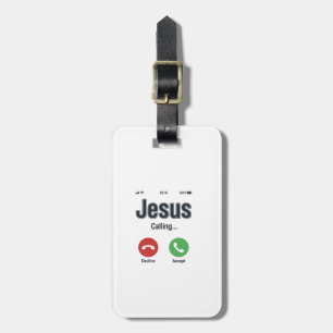 Jesus Calling Phone Screen Christian Shirt Design_ Luggage Tag
