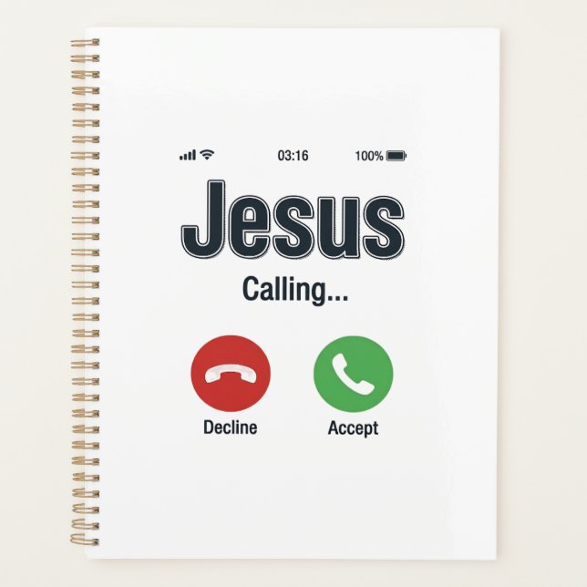 Jesus Calling Phone Screen Christian Shirt Design_ Planner (Front)