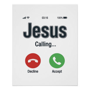 Jesus Calling Phone Screen Christian Shirt Design_ Poster