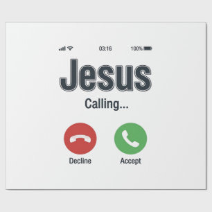 Jesus Calling Phone Screen Christian Shirt Design_ Wrapping Paper