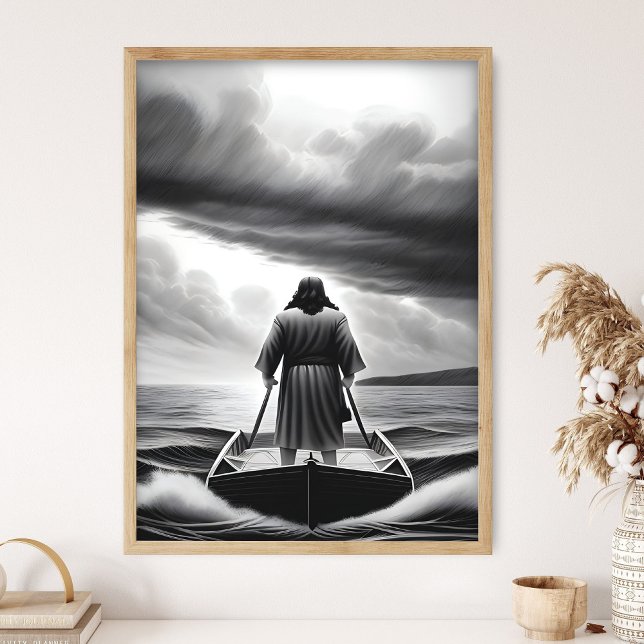 Jesus Calms Storm, Hush Be Still, Jesus Art, Bible Poster (Creator Uploaded)