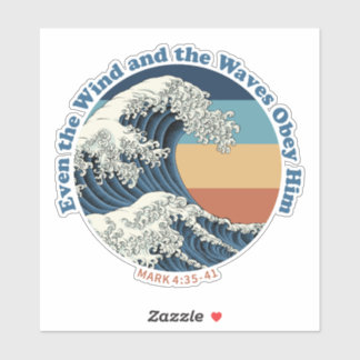 Jesus Calms the Storm Christian Wave Design