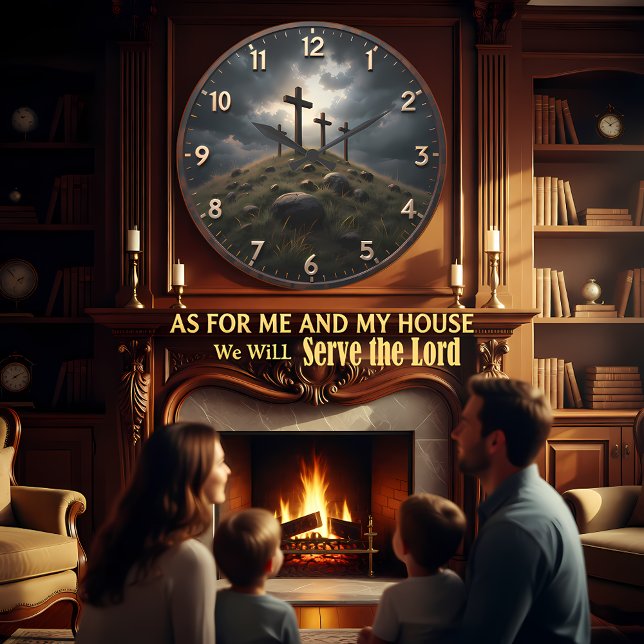 Jesus Calvary Hill Crosses Large Clock (Creator Uploaded)