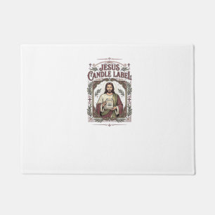 Jesus Candle Label Jesus Candle Christian Faith Vi Doormat