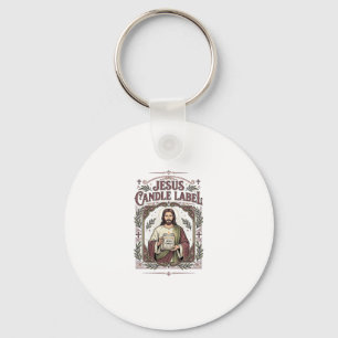 Jesus Candle Label Jesus Candle Christian Faith Vi Key Ring