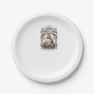 Jesus Candle Label Jesus Candle Christian Faith Vi Paper Plate