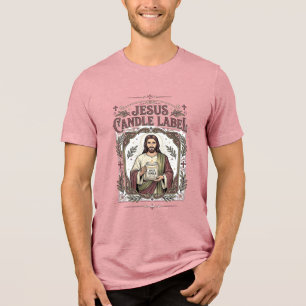Jesus Candle Label Jesus Candle Christian Faith Vi Tri-Blend Shirt
