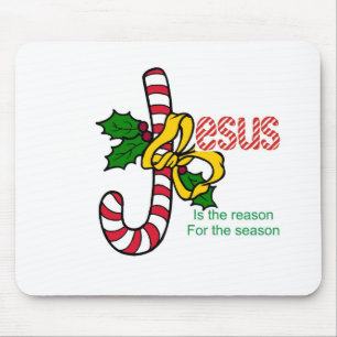 Jesus Candy Cane Mouse Pad