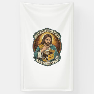 Jesus Cardboard Box Paper Cut Finger Pain Humor_1 Banner