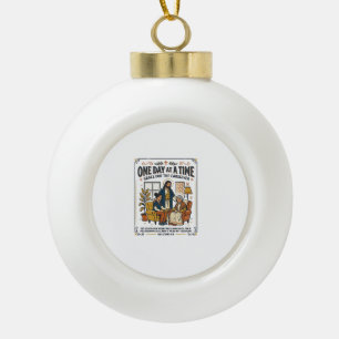 Jesus Caregiving Aging Parents Graphic Tee Christi Ceramic Ball Christmas Ornament
