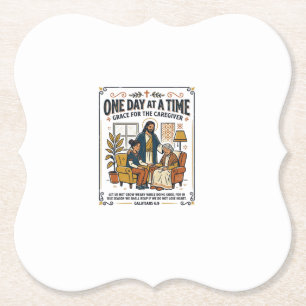 Jesus Caregiving Aging Parents Graphic Tee Christi Paper Coaster
