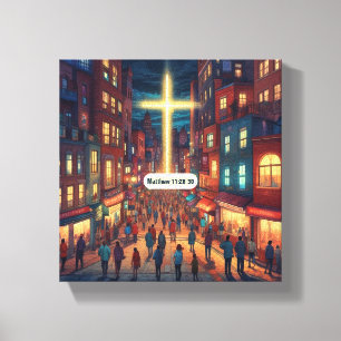 Jesus Cares - Premium Wrapped Canvas (Gloss)