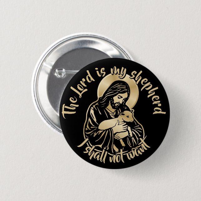 Jesus Caring Shepherd 6 Cm Round Badge (Front & Back)