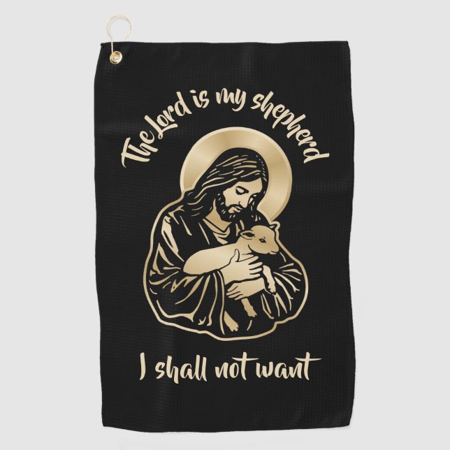 Jesus Caring Shepherd Golf Towel (Front)