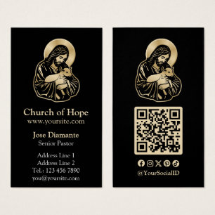 Jesus Caring Shepherd Vertical Business Card