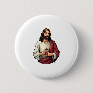 Jesus Carpenter Mark Vintage Engraving Tee 2 6 Cm Round Badge