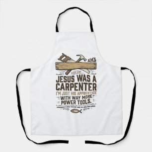 Jesus Carpenter Woodworker Apprentice Vintage Shir Apron