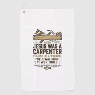 Jesus Carpenter Woodworker Apprentice Vintage Shir Golf Towel