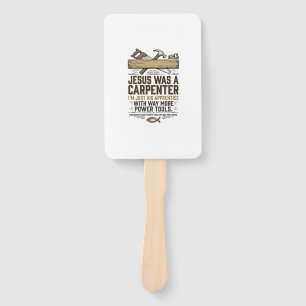 Jesus Carpenter Woodworker Apprentice Vintage Shir Hand Fan