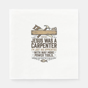 Jesus Carpenter Woodworker Apprentice Vintage Shir Napkin