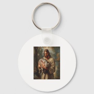 Jesus carry Moo-Deng Jesus Loves Moo Deng Baby Pyg Key Ring