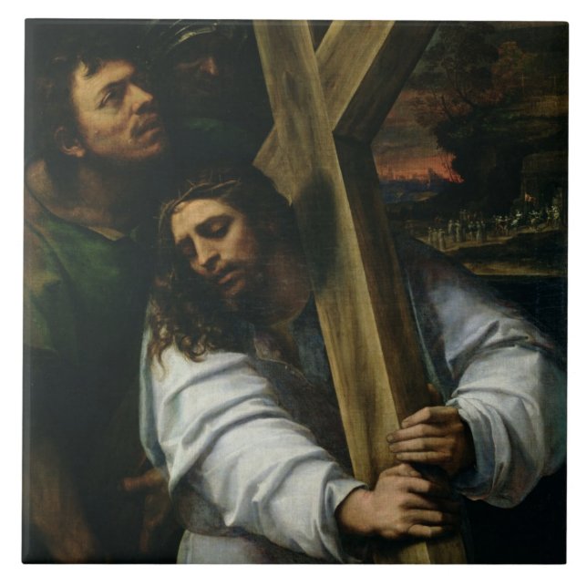 Jesus Carrying the Cross, c.1535 (oil on panel) Ceramic Tile (Front)