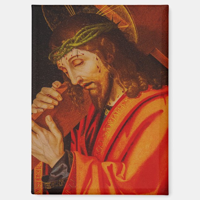 Jesus carrying the cross magnet (Front)