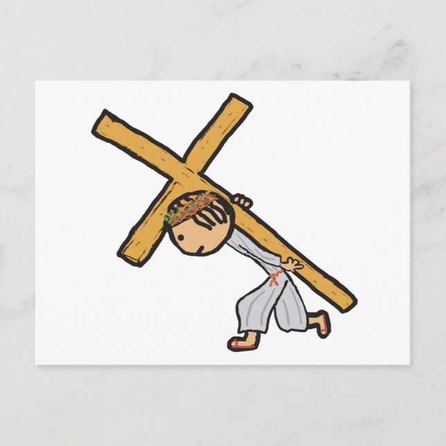 Jesus Carrying The Cross Postcard (Front)