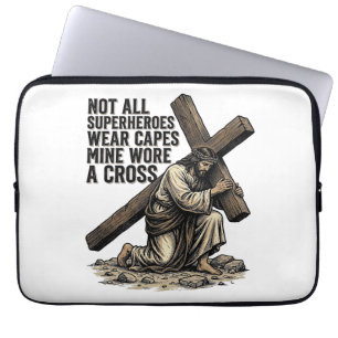 Jesus Carrying the Cross Vintage Christian Laptop Sleeve