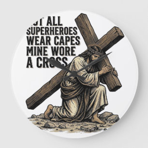 Jesus Carrying the Cross Vintage Christian Large Clock