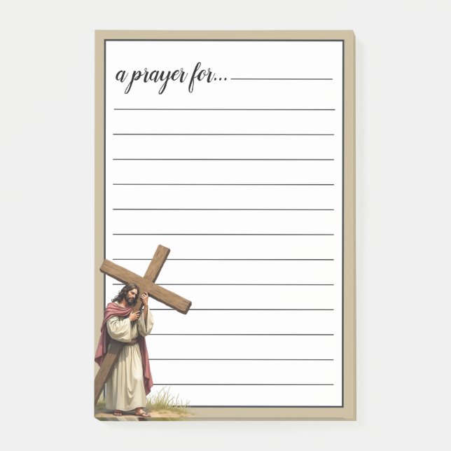 Jesus Carrying the Cross War Room Prayer Post-it Notes (Front)